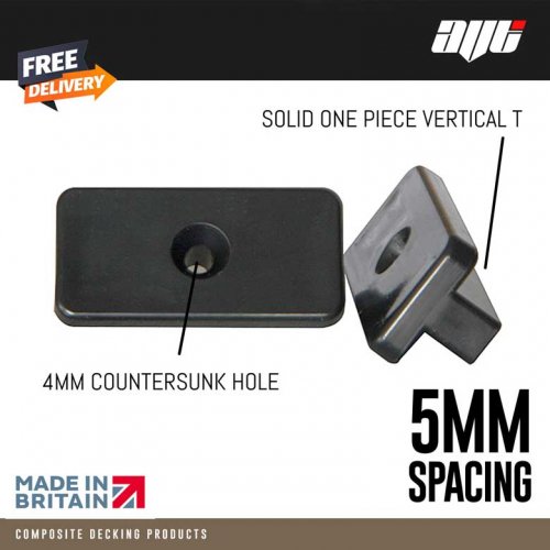 Composite Decking Clips & Black Stainless Screws 5MM Spacing