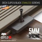 Composite Decking Clips & Black Stainless Screws