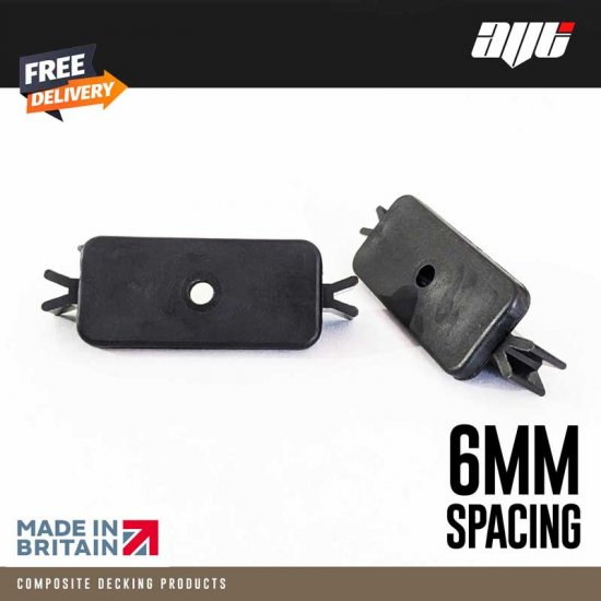 Composite Decking Clips & Black Stainless Screws 6MM Spacing