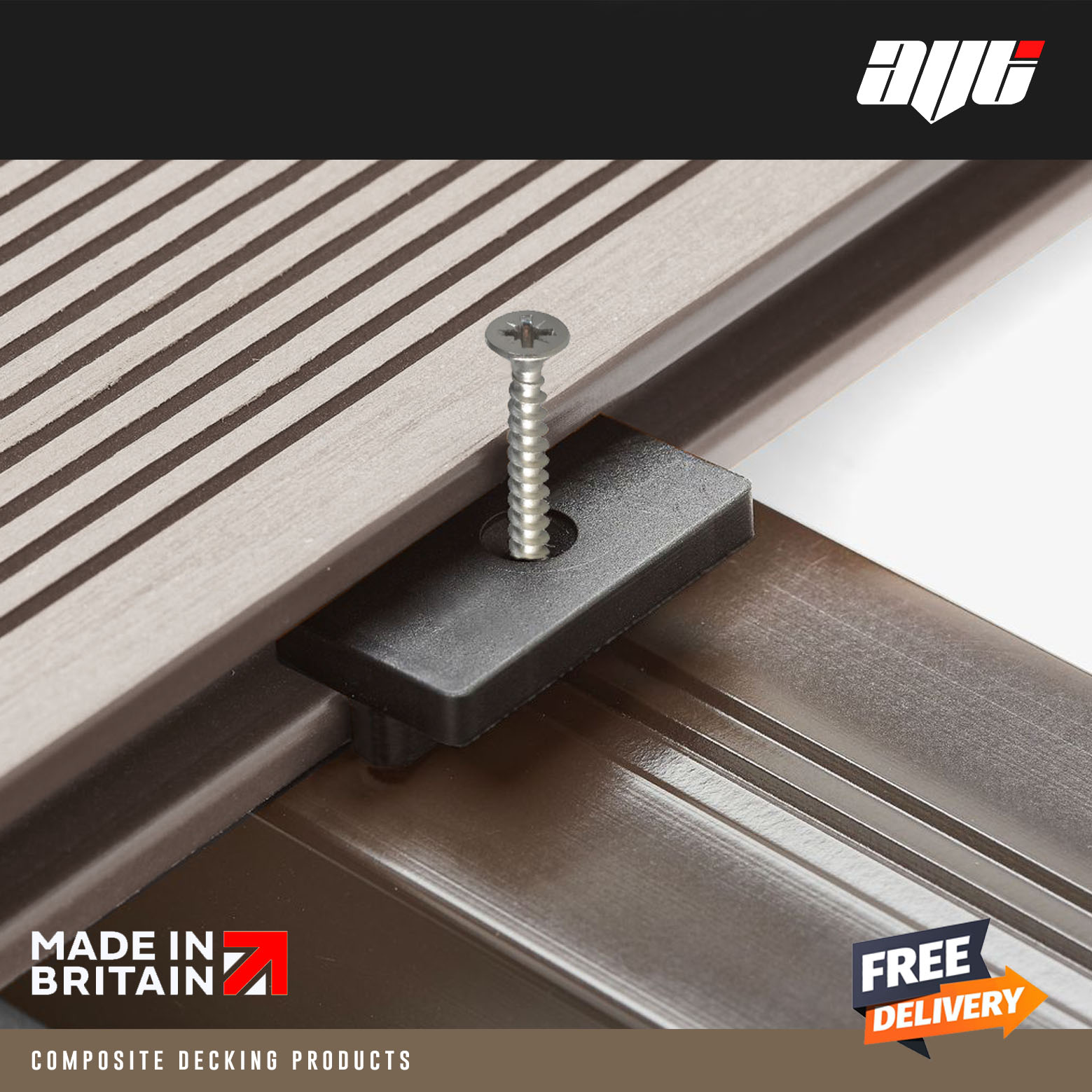 Composite Decking Clips & Silver Stainless Screws